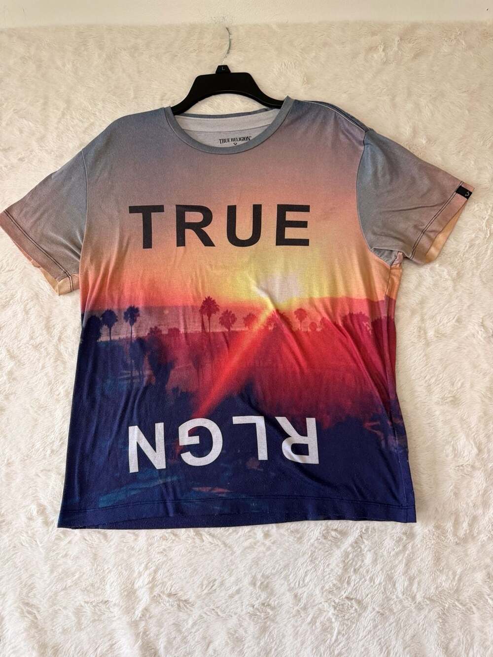 True Religion Venice Sunset Sublimation Tee Size Large Multicolor